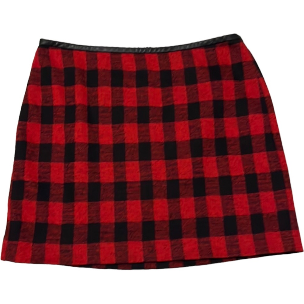 Madewell Red Buffalo Check Plaid Skirt